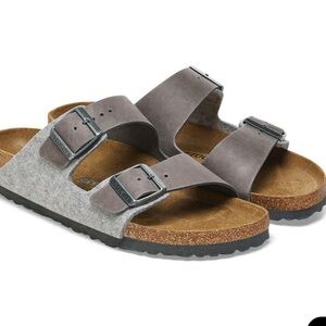 Birkenstock Women's Arizona - Light Gray Wool Felt/Leather 36